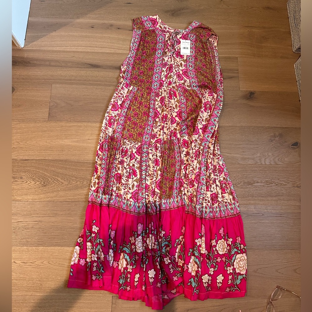 Free People boho pink petal combo dress